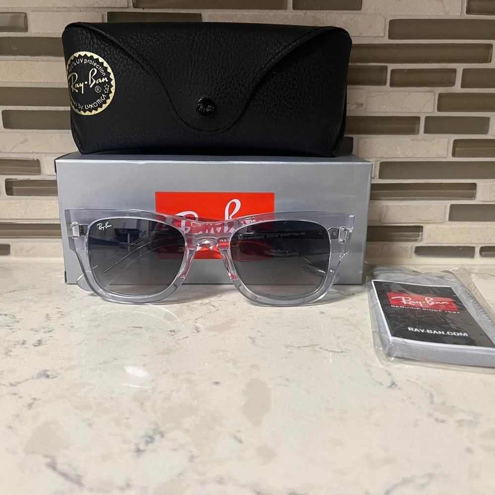 Ray-Ban Transparent Sunglasses with Black Case
